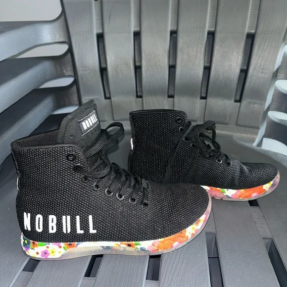 NOBULL Black Athletic Shoes with Colorful Sole- LIKE NEW no tags NOBULL | Shoes | Nobull Athletic Shoes Black With Floral  main image 2